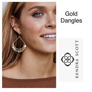Kendra Scott, Gold Dangle, Earrings, Moroccan Style, Brand New with tags!